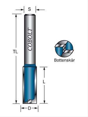 Bild 14mm Notfräs med bottenskär