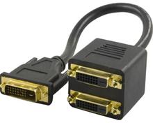 Bild DVI-adapter, Dual Link, 1xDVI-D ha till 2xDVI-D ho 