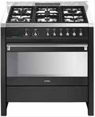 Bild Smeg Spis 90 cm Opera CS19A-6 Gashäll Antracit