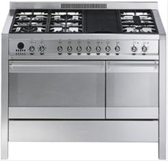 Bild Smeg Spis 120 cm Opera CS120-6 Dubbelugn Gashäll Rostfritt - Smeg