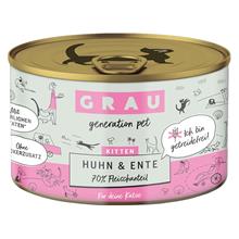 Bild GRAU Kitten Grain Free 6 x 200 g - Kyckling & anka