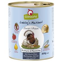 Bild Ekonomipack: GranataPet Liebling's Mahlzeit  24 x 800 g - Junior Kalkon & kanin med potatis, palsternacka & laxolja