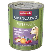 Bild Animonda GranCarno Adult Superfoods 6 x 800 g - Lamm & amarant, tranbär, laxolja