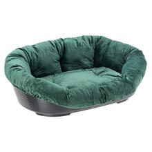 Bild Ferplast Siesta Deluxe svart med överdrag Sofà - Velvet grön - Set stl. 4: L 64 x B 48 x H 25 cm