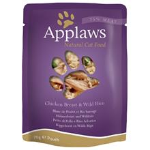 Bild Applaws Cat Pouches kattmat 12 x 70 g - Kyckling & vildris