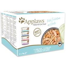 Bild Blandpack: Applaws kattmat Adult 12 x 70 g - Fish Selection