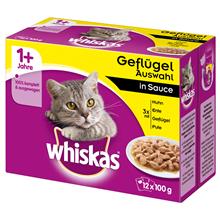 Bild Ekonomipack: Whiskas 1+ portionspåse 48 x 85 g / 100 g - 1+ Fågelurval i sås 100 g