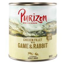 Bild Ekonomipack: Purizon 24 x 800 g - Game & Rabbit with Pumpkin & Lingonberry