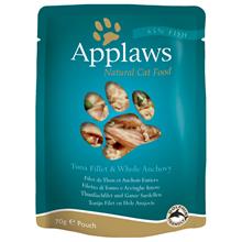 Bild Ekonomipack: Applaws Cat Pouches kattmat 48 x 70 g - Tonfisk & sardeller