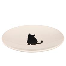 Bild Trixie keramiktallrik med kattmotiv - 1 tallrik á L 18 × B 15 cm