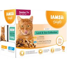 Bild IAMS Delights Senior Land & Sea Collection in Sauce - 12 x 85 g