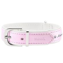 Bild HUNTER Modern Art Luxus halsband rosa/vitt - Stl. 32: 24-28 cm halsomfång, B 14 mm