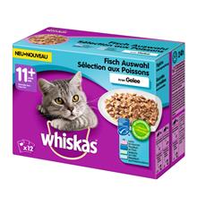 Bild Ekonomipack: Whiskas Senior portionspåsar 144 x 100 g - Senior 11+ Fiskurval i gelé