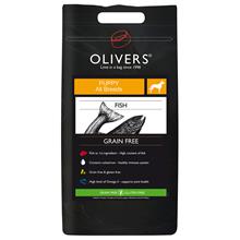 Bild Olivers Puppy All Breeds Grain Free Fish - Ekonomipack: 2 x 12 kg