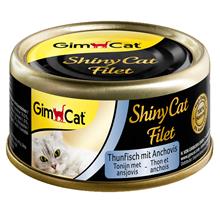 Bild GimCat ShinyCat Filet 12 x 70 g - Tonfisk & ansjovis