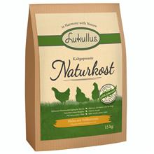 Bild Ekonomipack: 2 x 10 / 15 kg Lukullus kallpressade hundfoder - Naturkost Kyckling & fullkornsris (2 x 15 kg)