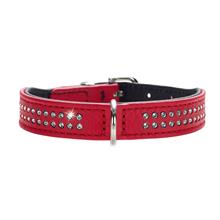 Bild HUNTER Diamond Petit halsband rött/svart - Stl. 42: 35-39 cm halsomfång, B 26 mm