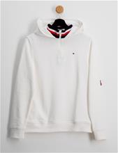 Bild Tommy Hilfiger, TONAL AW DOUBLE COLLAR HOODIE, Vit, Huvtröjor/Hoodies till Kille, 8 år