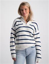 Bild Tommy Hilfiger, HALF ZIP-UP STRIPE SWEATER, Vit, Tröjor/Sweatshirts till Tjej, 16 år