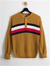 Bild Tommy Hilfiger, GLOBAL STRIPE HENLEY SWEATER, Brun, Tröjor/Sweatshirts till Kille, 14 år