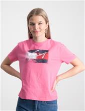 Bild Tommy Hilfiger, FLAG PRINT TEE S/S, Rosa, T-shirts till Tjej, 14 år