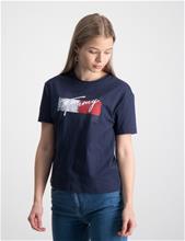 Bild Tommy Hilfiger, FLAG PRINT TEE S/S, Navy, T-shirts till Tjej, 10 år