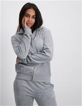 Bild Juicy Couture, Diamante Velour Zip Thru Hoodie, Grå, Huvtröjor/Hoodies till Tjej, 15-16 år