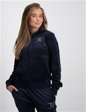 Bild Juicy Couture, Diamante Velour Zip Thru Hoodie, Blå, Huvtröjor/Hoodies till Tjej, 14-15 år