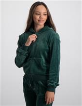 Bild Juicy Couture, Tonal Embro Velour Zip Thru Hoodie, Grön, Huvtröjor/Hoodies till Tjej, 12-13 år