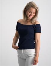 Bild Tommy Hilfiger, OFF SHOULDER RIB TOP S/S, Blå, Toppar/Blusar till Tjej, 10 år