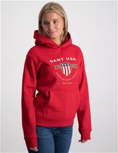 Bild Gant, D1. BANNER SHIELD HOODIE, Röd, Huvtröjor/Hoodies till Tjej, 146-152 cm