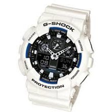 Bild Casio G-shock Analog & Digital vit GA-100B-7A herrklocka